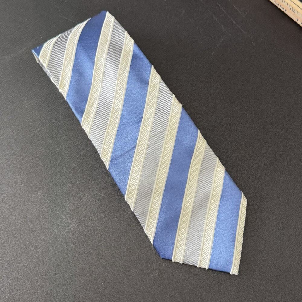 Donald J Trump Signature Collection Necktie 60" Blue Stripe Silk Tie